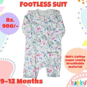 Footless suits 9-12 Months - Pink Flowers and Butterflies