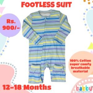 Footless suits 12-18 Months - Multi Color Stripes