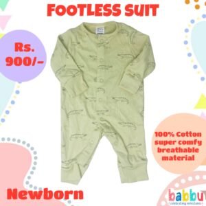 Footless suits Newborn - Light Green with Crocks