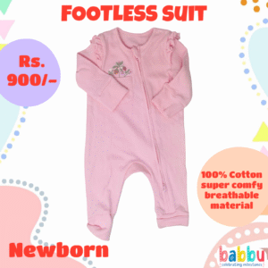 Footless suits Newborn - Pink with Strawberries