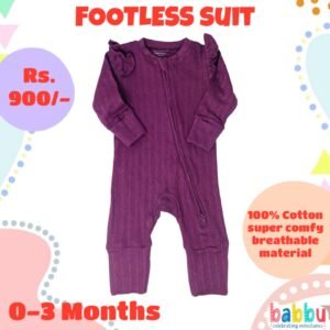 Footless suits 0-3 Months - Textured Maroon