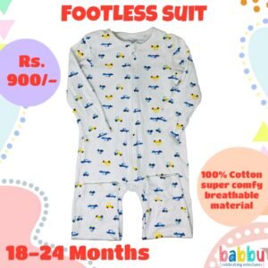Footless suits 18-24 Months - Blue and Yellow Cars