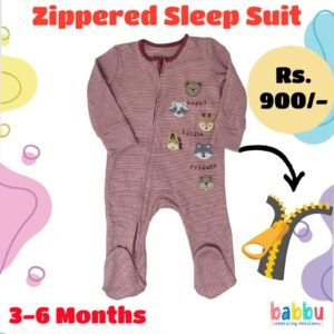 Zipper Sleep suits 3-6 Months - 6 Animal Faces