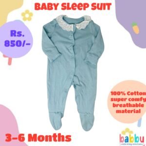 Sleep Suits 3-6 Months - Teal with Frill