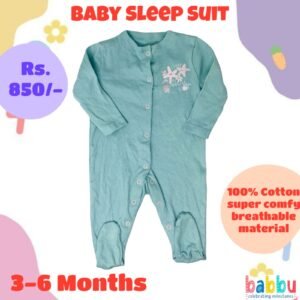 Sleep Suits 3-6 Months - Light Green with Star Fish