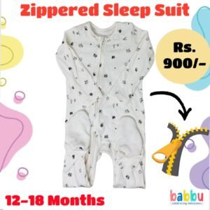 Zipper Sleep suits 12-18 Months - Tiny Black Animals