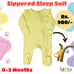 Zipper Sleep suits 0-3 Months - Yellow