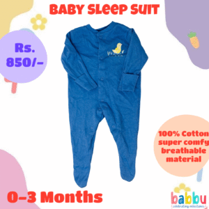 Sleep Suits 0-3 Months - Blue with Chick