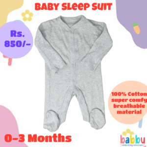 Sleep Suits 0-3 Months - Brushed Grey