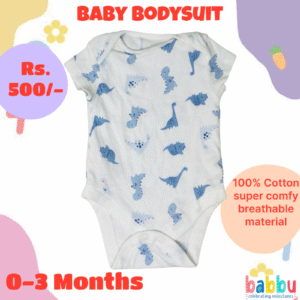 Bodysuits 0-3 Months - Blue Dinos