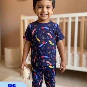 Pijamas 7-8 Years -Dark Blue with Galaxy