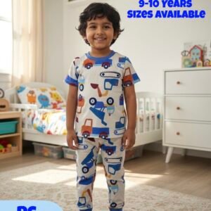 Pijamas Long Sleeve 9-10 Years - Contruction Vehicles