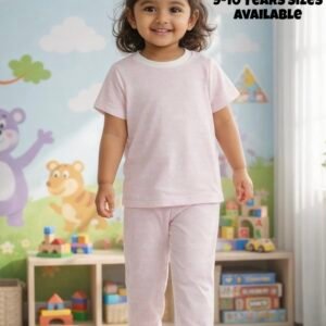 Pijamas Long Sleeve 9-10 Years - Baby Pink with Smile Print