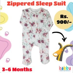 Zipper Sleep suits 3-6 Months - Roses