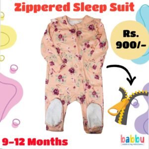Zipper Sleep suits 9-12 Months - Roses