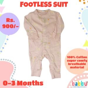 Footless suits 0-3 Months - Pink with Lepord