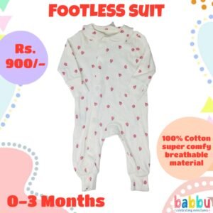 Footless suits 0-3 Months - Textured Ladybirds