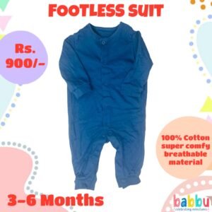 Footless suits 3-6 Months - Brushed Blue