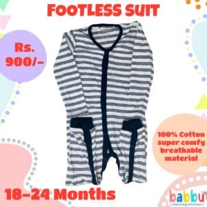 Footless suits 18-24 Months - Dark Blue and White Stripes