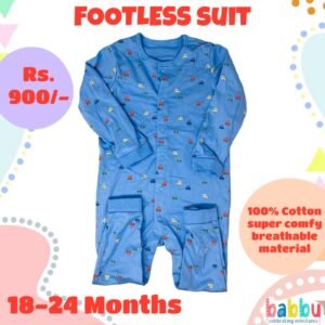 Footless suits 18-24 Months - Blue with Cars