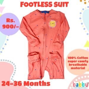 Footless suits 24-36 Months - Pink with Lion