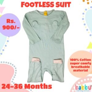 Footless suits 24-36 Months - Light Green with Ears