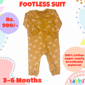 Footless suits 3-6 Months - Yellow with White Dashes