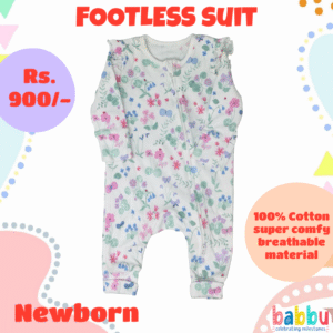 Footless suits Newborn - Flowers and Leaves