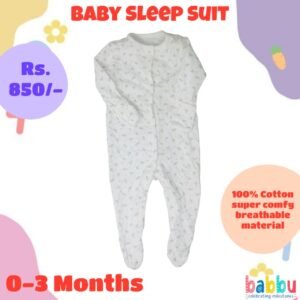 Sleep suits 0-3 Months - Small Beige Flowers