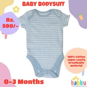 Bodysuits 0-3 Months - Light Blue and White Stripes