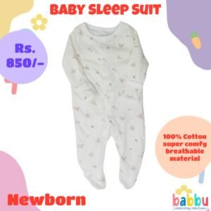 Sleep suits Newborn - Beige with Small Flowers