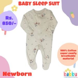Sleep suits Newborn - Beige with Flowers