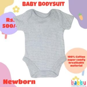 Bodysuits Newborn - Grey and White Stripes