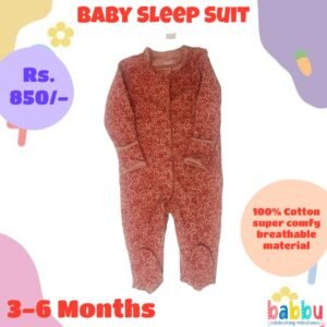 Sleep suits 3-6 Months - Red Flowers