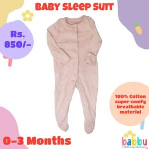 Sleep suits 0-3 Months - Brushed Pink with Yellow Flowers
