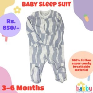 Sleep suits 3-6 Months - Grey and White Design