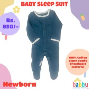 Sleep suits Newborn - Greenish Blue with White Border