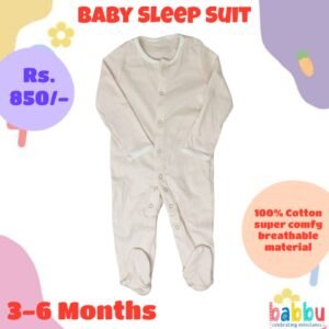 Sleep suits 3-6 Months - Light Peach White Boarder