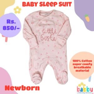 Sleep suits Newborn - Light Pink Little Sister