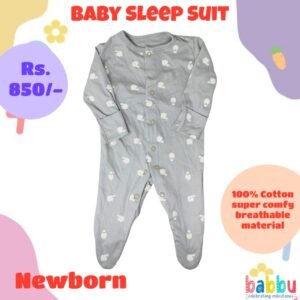Sleep suits Newborn - Grey with Sheep