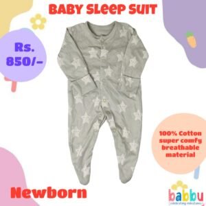 Sleep suits Newborn - Grey with Stars