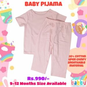 Pijamas 9-12 Months - Pink with Pink Spots