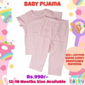 Pijamas 12-18 Months - Pink with Pink Spots