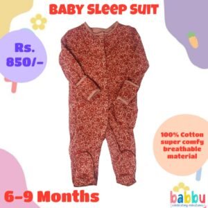 Sleep suits 6-9 Months - Red Flowers