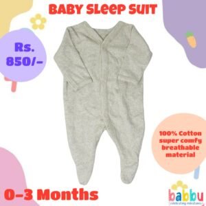 Sleep suits 0-3 Months - Textured Grey