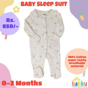 Sleep suits 0-3 Months - Light Pink with Flowes