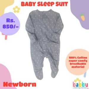 Sleep suits Newborn - Grey with White Shapes