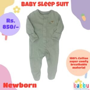 Sleep suits Newborn - Green with a Snail