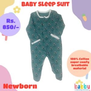 Sleep suits Newborn - Blue with Pink Flowers