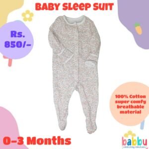 Sleep suits 0-3 Months - Small Flowers and Leaves